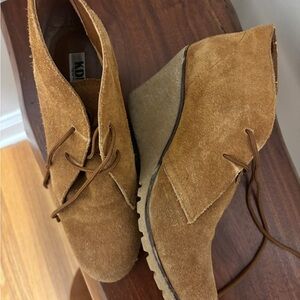 Suede Wedge Ankle Boots